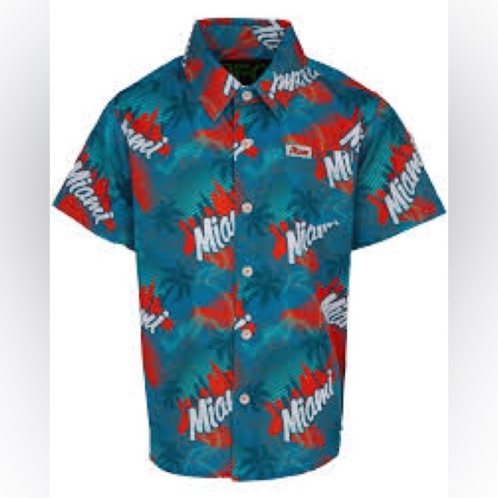 DIXXON Miami 
Red and Blue Casual Button Down Shirt